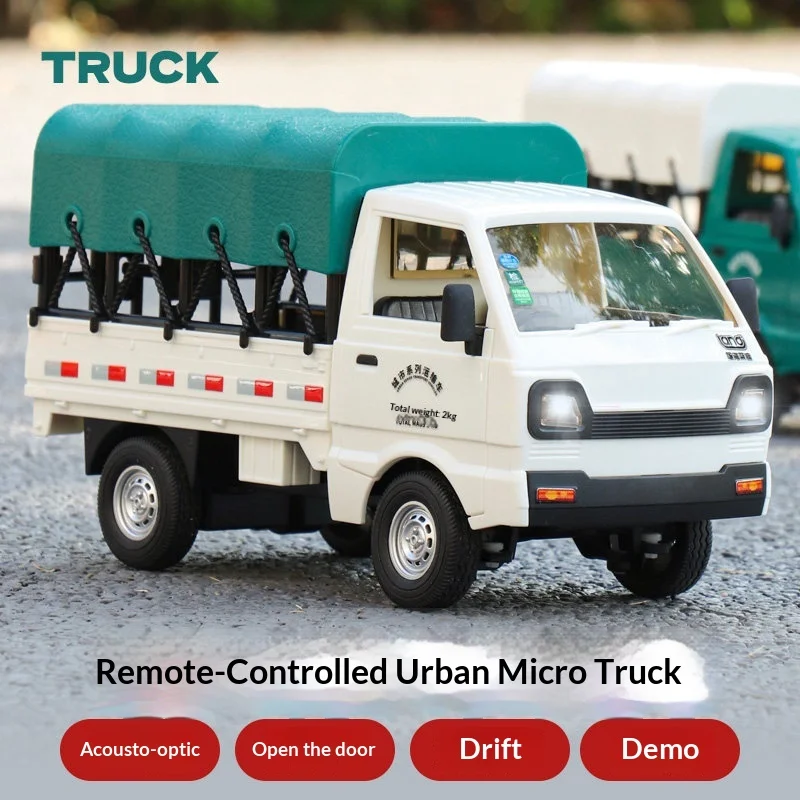Hot selling Remote Control Mini Cargo Truck Model With Sound Light Drift Door Opening Educational Toy For Boys Kids Toddlers