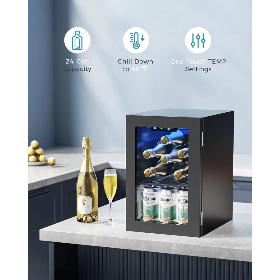 ثلاجة نبيذ صغيرة على سطح الطاولة سعة 18 لترًا مع ضاغط هادئ وإضاءة LED لشريط المنزل تستخدم ثلاجة مبرد النبيذ قائمة بذاتها مع #4