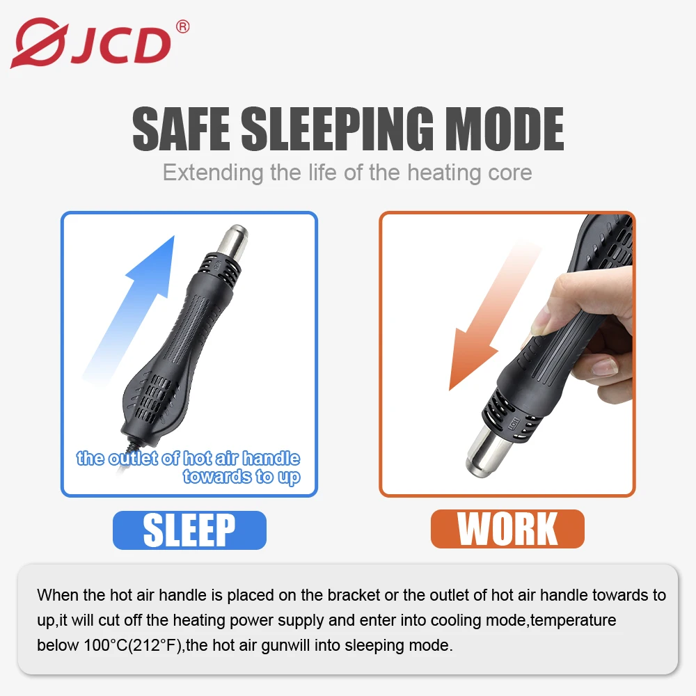 Estación de soldadura JCD 8586D 2 en 1, pistola de aire caliente, estación de soldadura de temperatura ajustable, pantalla LED para herramientas de retrabajo SMD para teléfono móvil