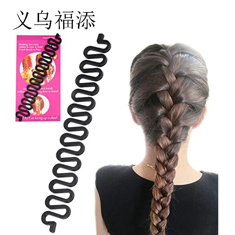 Black hair curling tool hair braider wave big braid hair curling device hair braiding artifact Make Up for Women Hair Styling