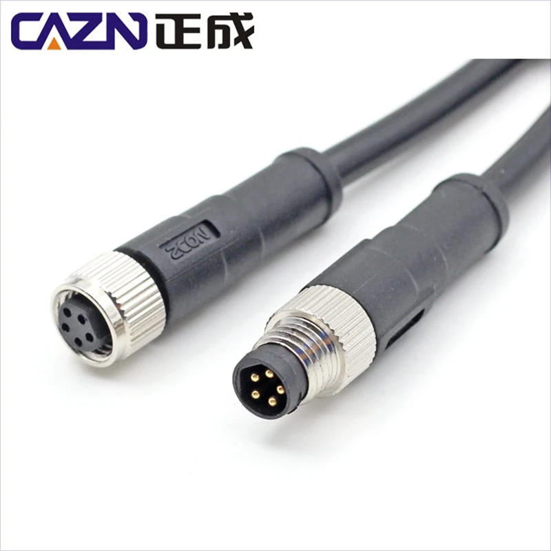 M8 Straight Overmolded Plug Male or Female 4pin A code  Ip67 Waterproof Circular M8 Connector Unshielded Pvc Pur Cable