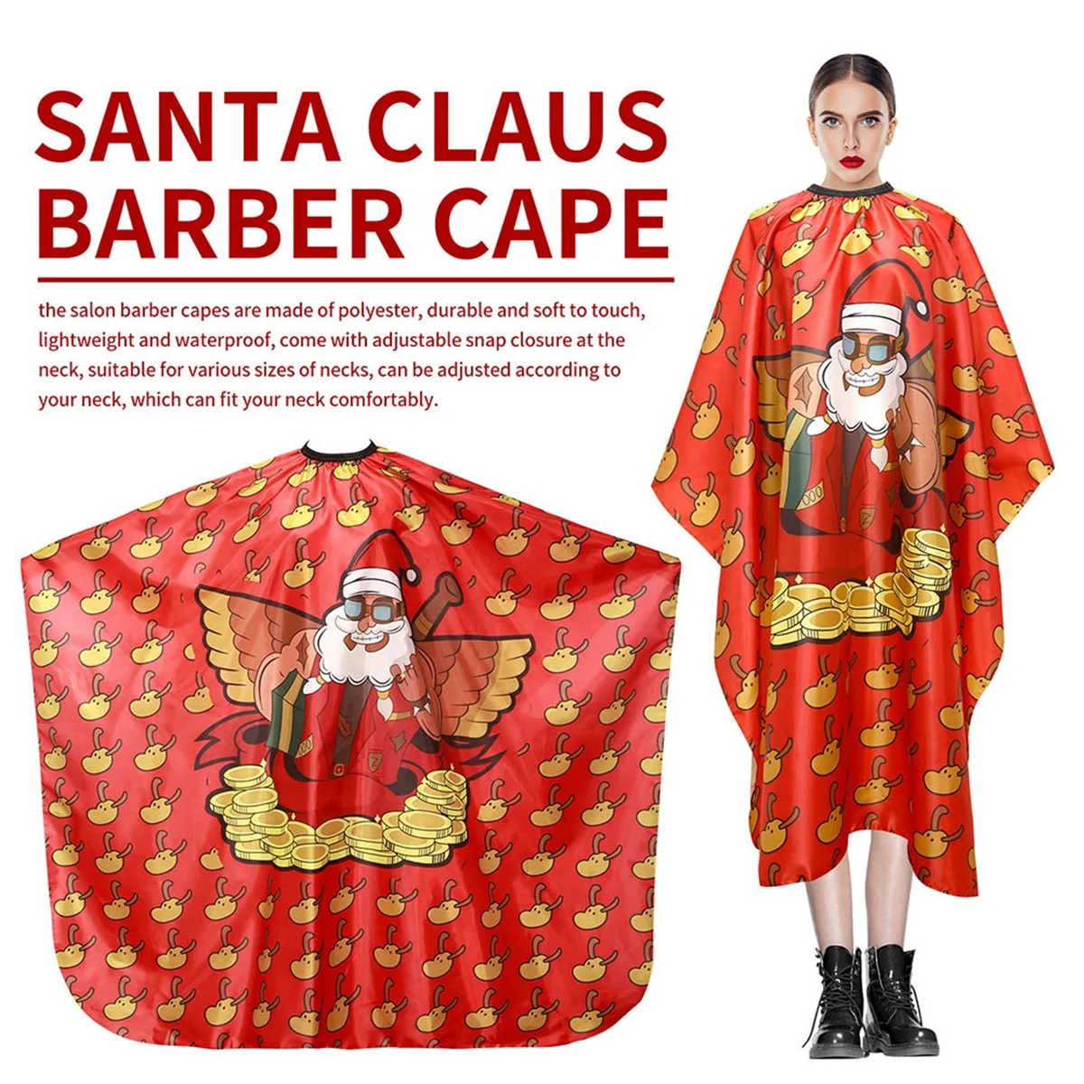 New Adjustable Haircut Cape Christmas Style Hairdressing Barber Cloth Gown Styling Tools