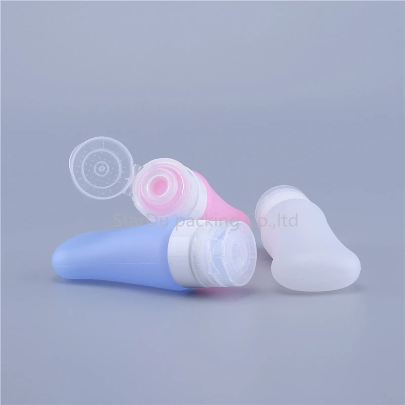 12 unids/lote 37ml 60ml 89ml botella vacía de silicona para embalaje de viaje botella de prensa para loción champú contenedor botella de tarro de viaje al aire libre