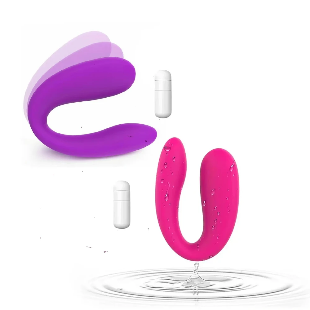 Wearable U-Shape Couple Vibrator - Dual Stimulation Clitoral & G-Spot Massager Waterproof Rechargeable Adult Sex Toy for Women