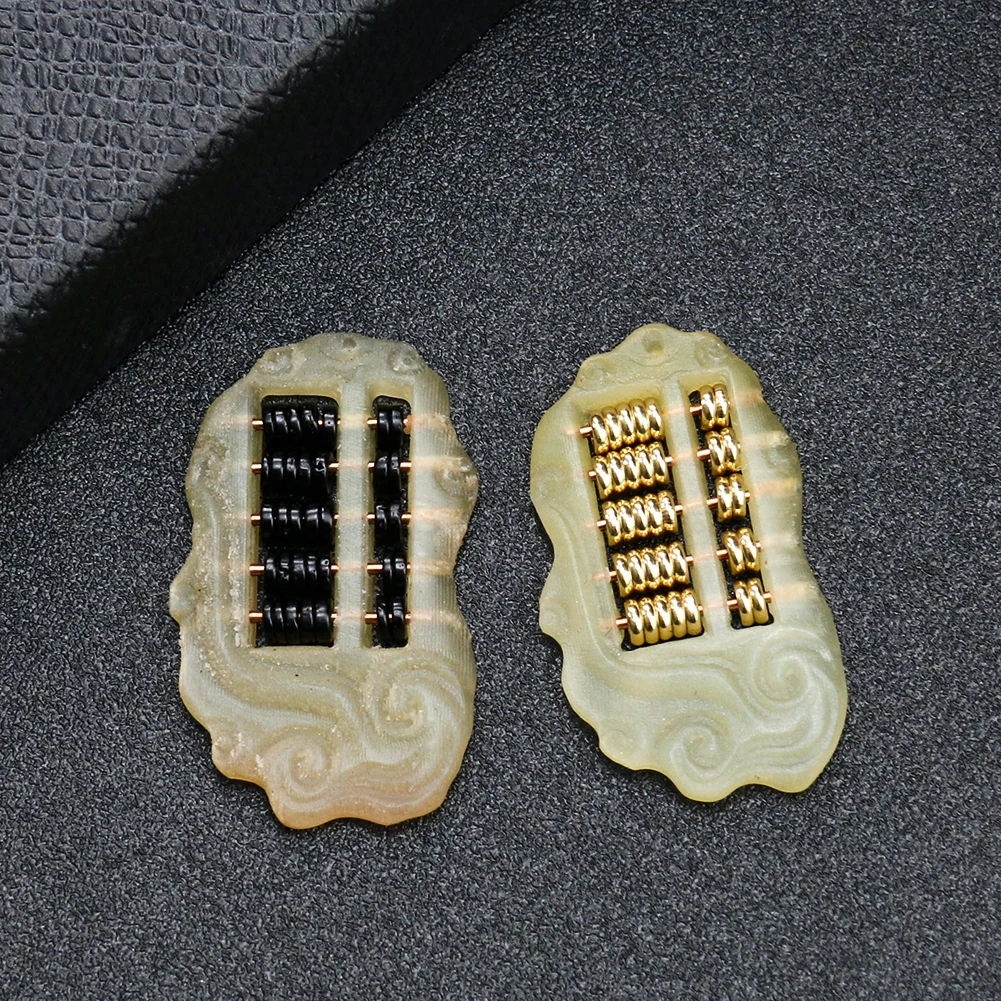 Chinese abacus Natural Croissant Coconut Shell Copper Beads Wishful Thinking Mini Home Car Decoration Pendant Chain Key Craft
