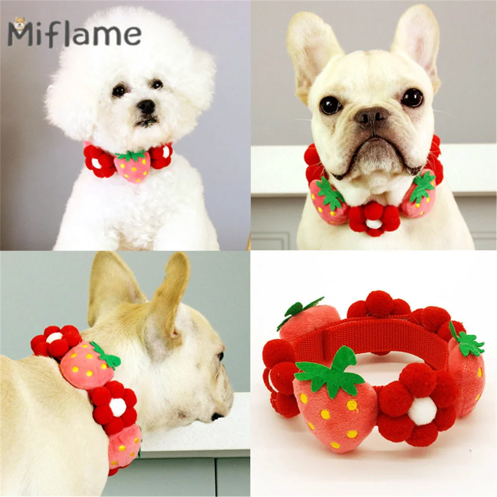 

Miflame Pet Accessories Fruit Collar Dog Supplies Flower Neck Golden Retriever French Bulldog Cute Medium Large Dogs Collar