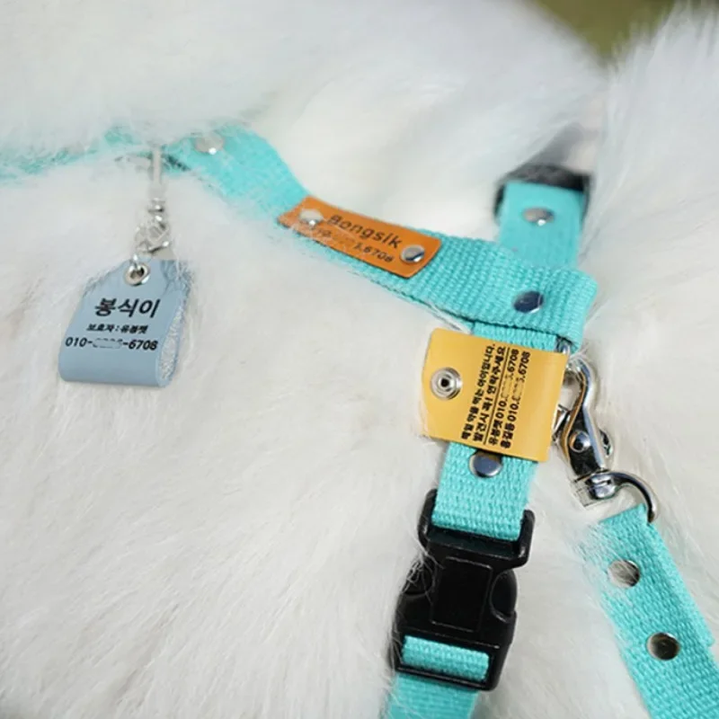 New Personalized Collar Pet ID Tag Leather Engraved Pet ID Name for Cat Puppy Dog Tag Pendant Keyring Nameplate Pet Accessories