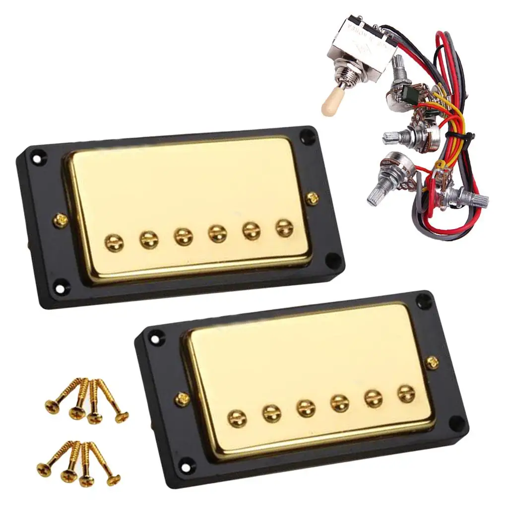 Humbucker Pickups Set Bridge Neck Wired Electric Guitar Parts Copper Sealed Circuit for LP Instrument Accessories