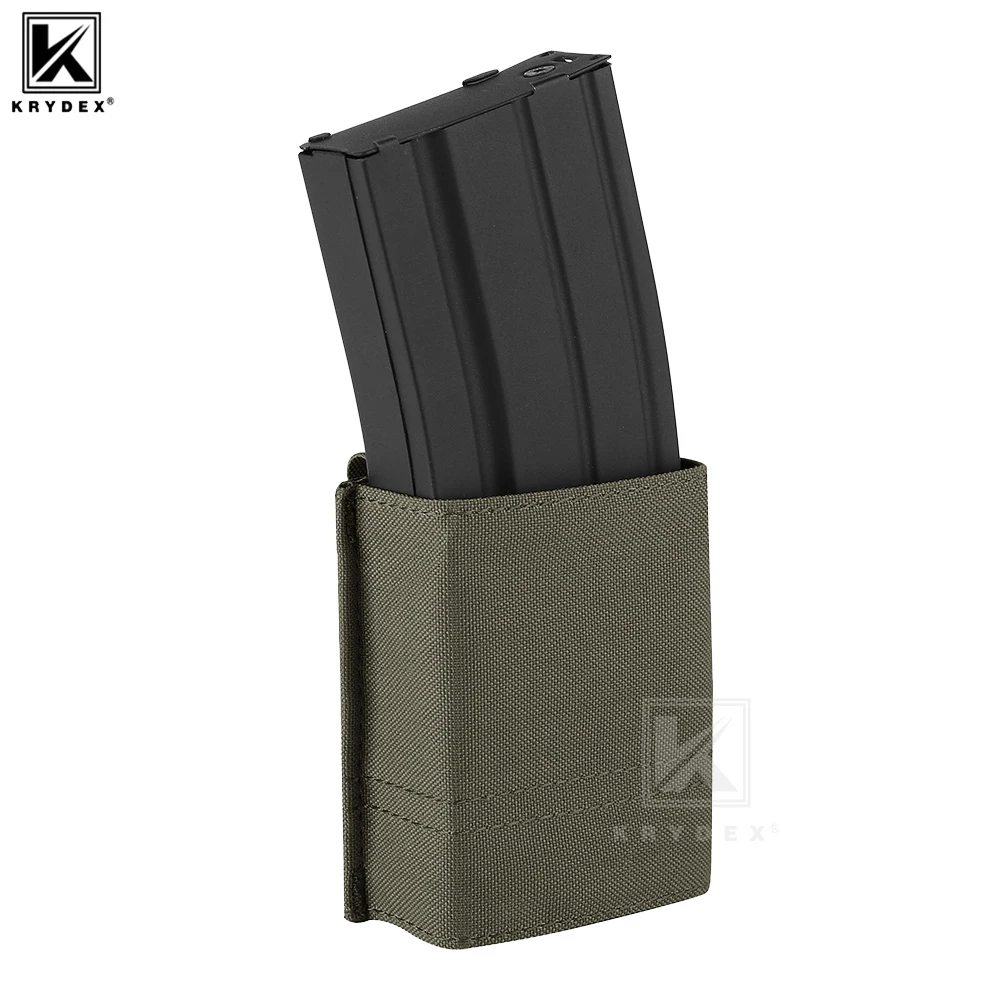 

KRYDEX Тактический 5,56 .223 Mag Pouch Molle Нейлоновый держатель для одного журнала с открытым верхом для M4 M16 Аксессуары для охотничьего ружья