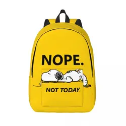 Custom S-Snoopys Nope Not Today Canvas Backpacks Men Women Fashion Bookbag for College School Bags