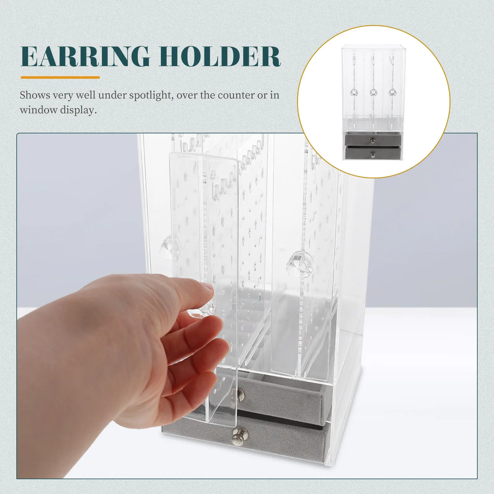 

Коробка для демонстрации ювелирных изделий, двухслойный пластиковый органайзер для хранения серег и ожерелий, футляр для ювелирного магазина, для домашнего использования, держатель для серег