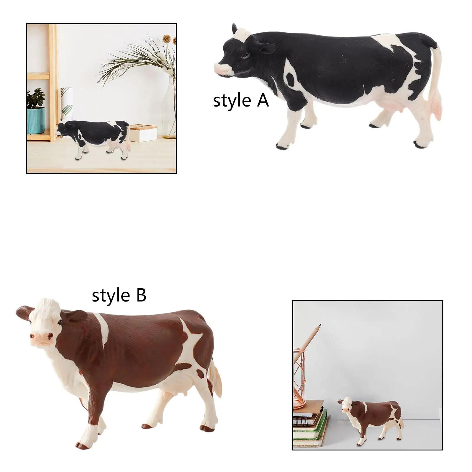 Figura giocattolo mucca Figurina di piccoli animali Regalo per bambini Bomboniere, Collezione,