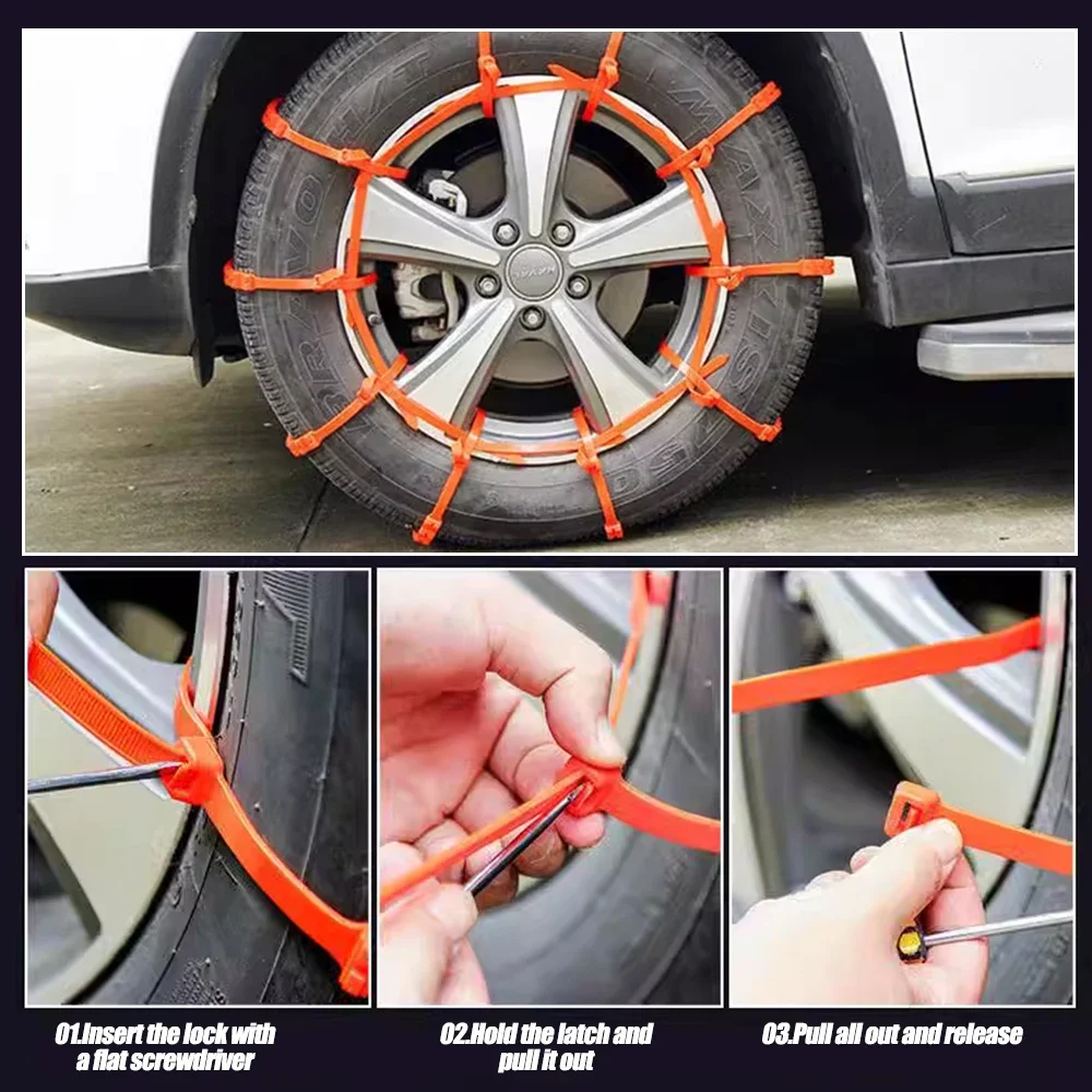 Car Snow Chains Winter Tire Wheel Chains Tyre Cable Belt Winter Snow Universal Ice Road Emergency Chain Automobile Accessories