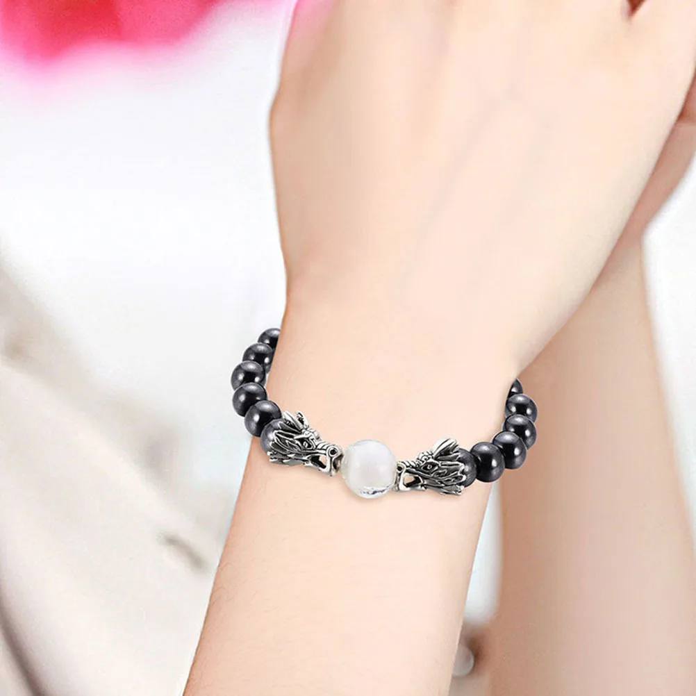 

2Pcs Magnetic Bracelet White Crystal Beaded Stylish Charming Wrist Jewelry for Men Women Gift Magnetic Bracelet