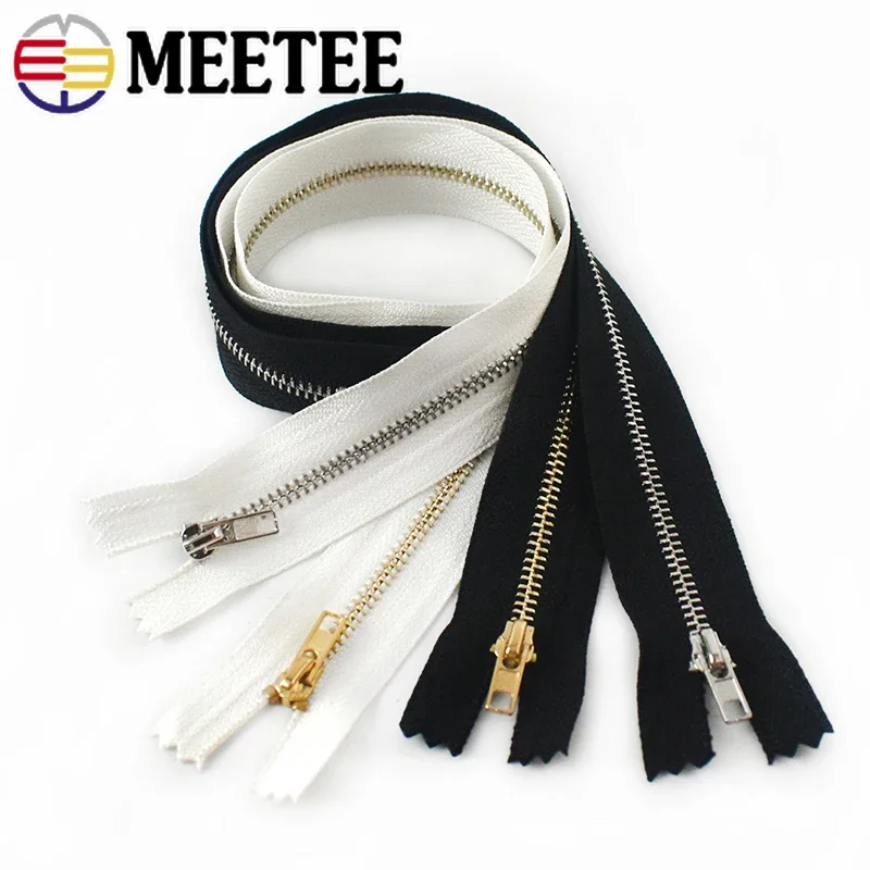 10/20Pcs 8-30cm 3# Metal Close End Zipper Black White Zip Bag Clothes Jeans Pants Coat Pocket DIY Decorative Sewing Accessories