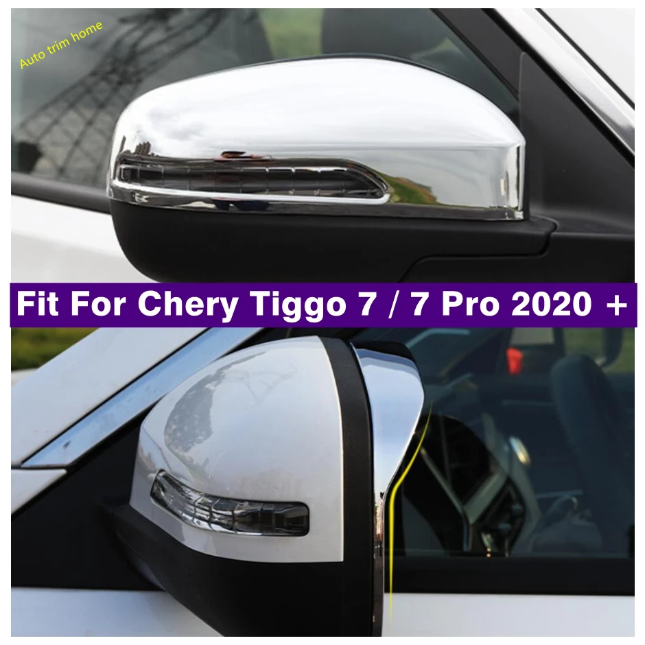 Chrome Rearview Mirror Rain Eyebrow Decoration Clear Shade Cover Trim Fit For Chery Tiggo 7 / 8 Pro 2021 2022 2023 Accessories