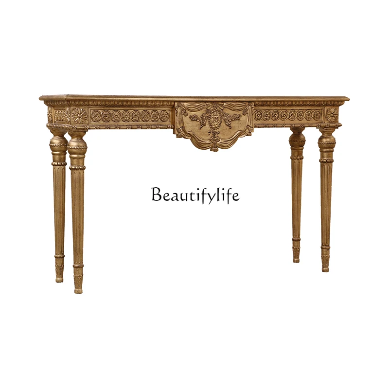 European court entrance table retro hand-carved entrance table