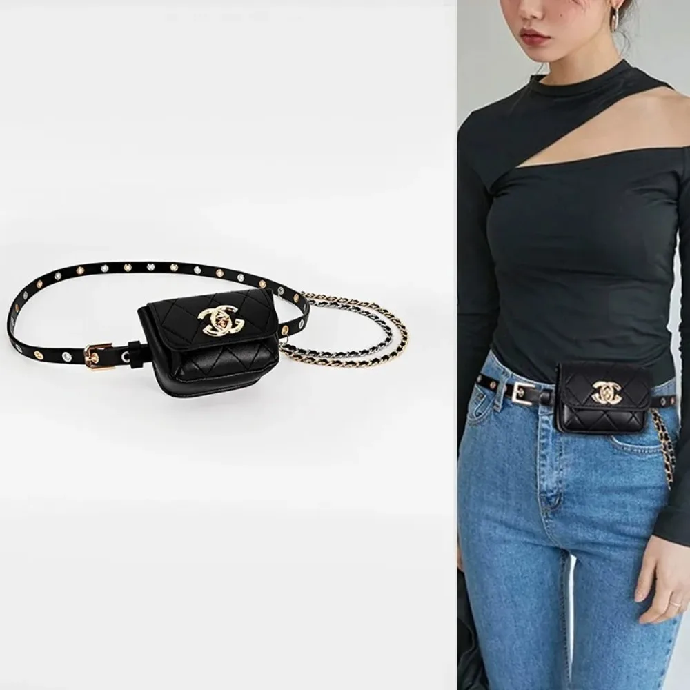 Luxury Brands Girdle Chain Belt Bag Female Punk Mini GG Waistpack Versatile Goth Purse Belts For Women Dress Jeans Decoration