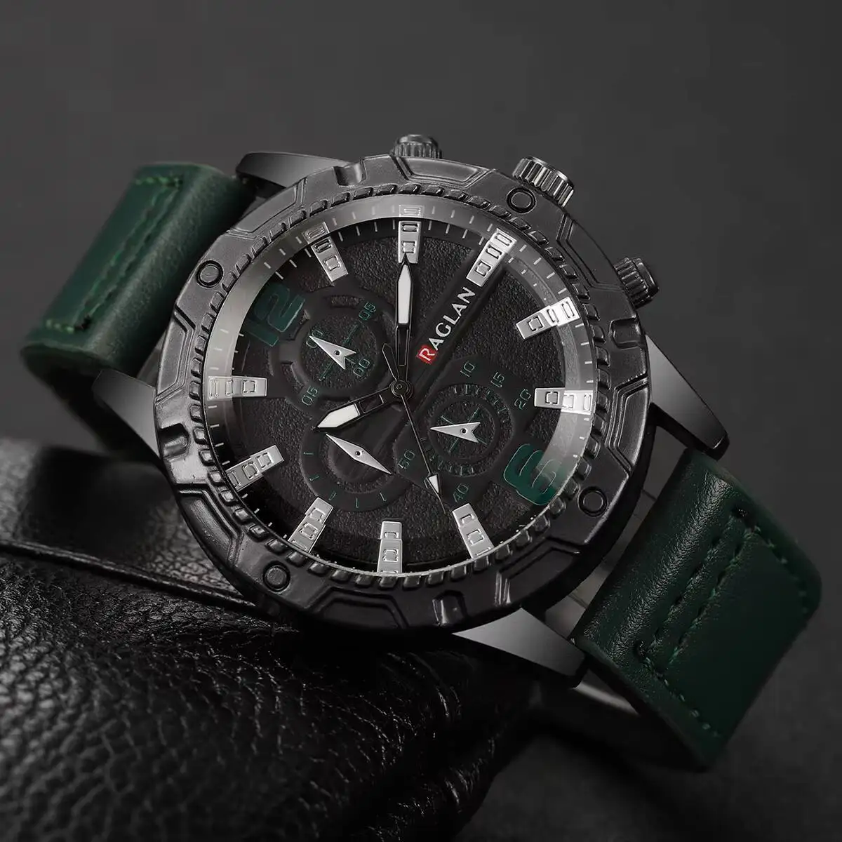 5 قطعة/المجموعة أزياء الرجال الساعات عارضة حزام من الجلد العربية الهاتفي الكوارتز ساعات المعصم مجموعة Reloj Hombre (بدون صندوق)