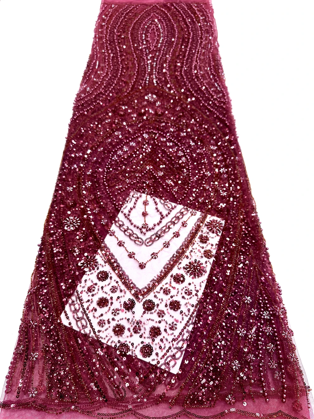 New French Mesh Lace Fabrics Embroidery Sequins Tulle Beaded African Fabric for Women Party Dresses 5 Yards Sewing Party Season