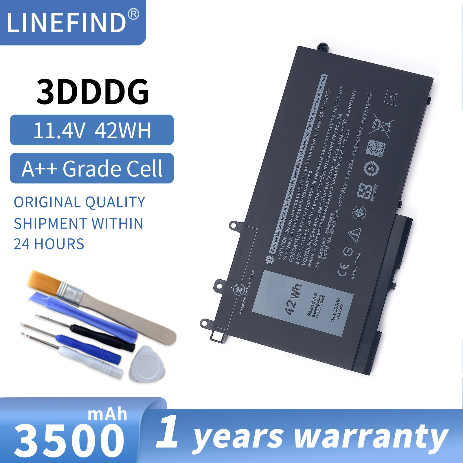 

3DDDG Laptop Battery For Dell Latitude 5280 5288 5480 5580 5490 5590 5491 5591 5495 5488 M3520 M3530 Series 11.4V 42WH