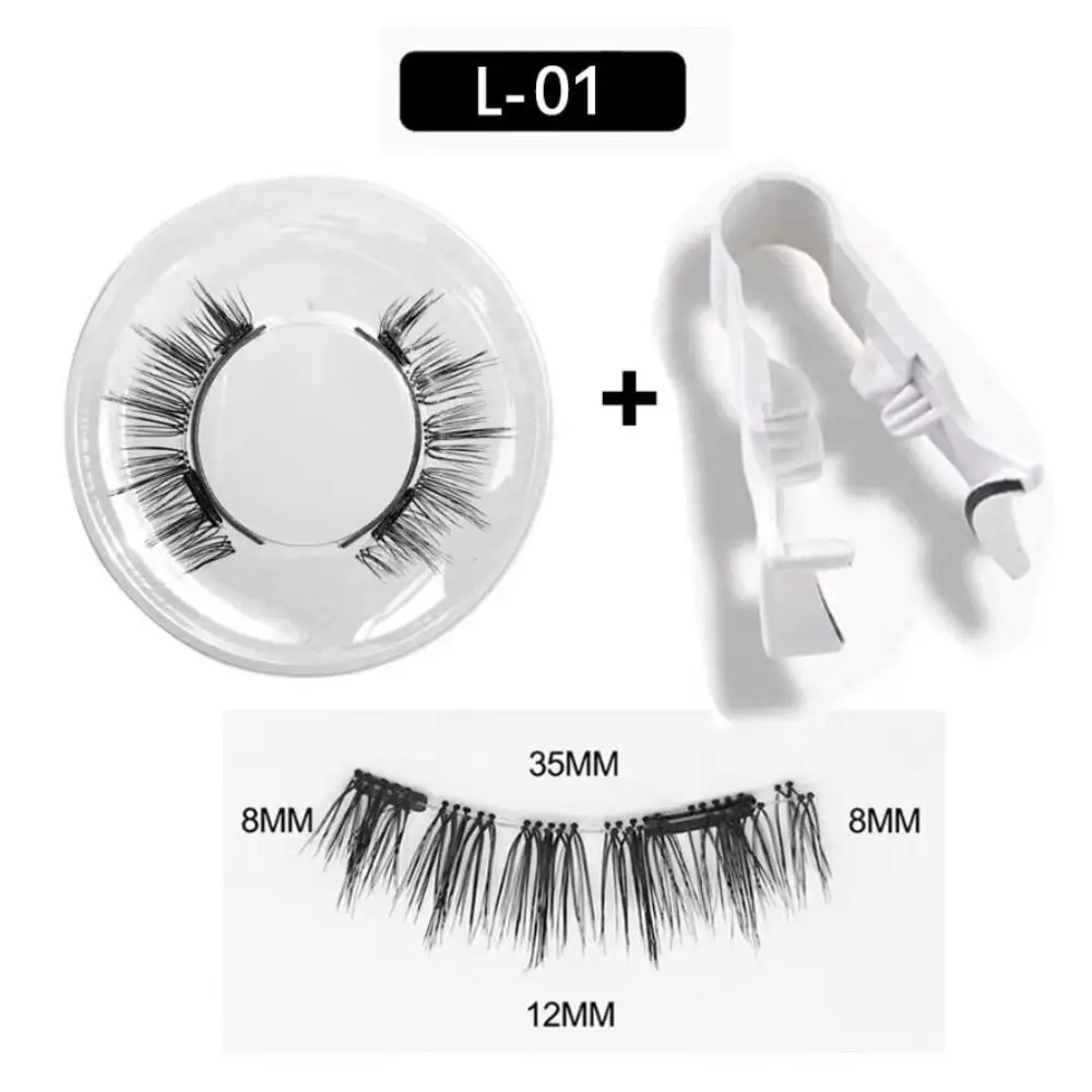 Faux cils magnétiques magnétiques sans colle cils magnétiques réutilisables avec Clip Extension 3D bricolage grappes de faux cils femme