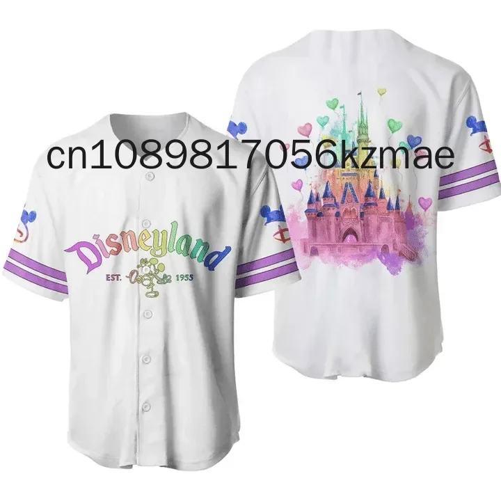 Disneyland Magic Kingdom Est 1955 All Over Print 3D Baseball Jersey Disney Baseball Jerseys Casual Sweatshirts Mens Womens Tops