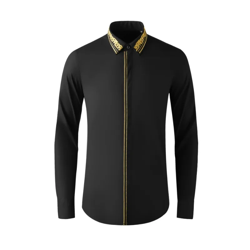 Top seller: Men\'s slim shirt with embossed embroidery, China-Chic cotton textile feature comfortable top, men\'s wear