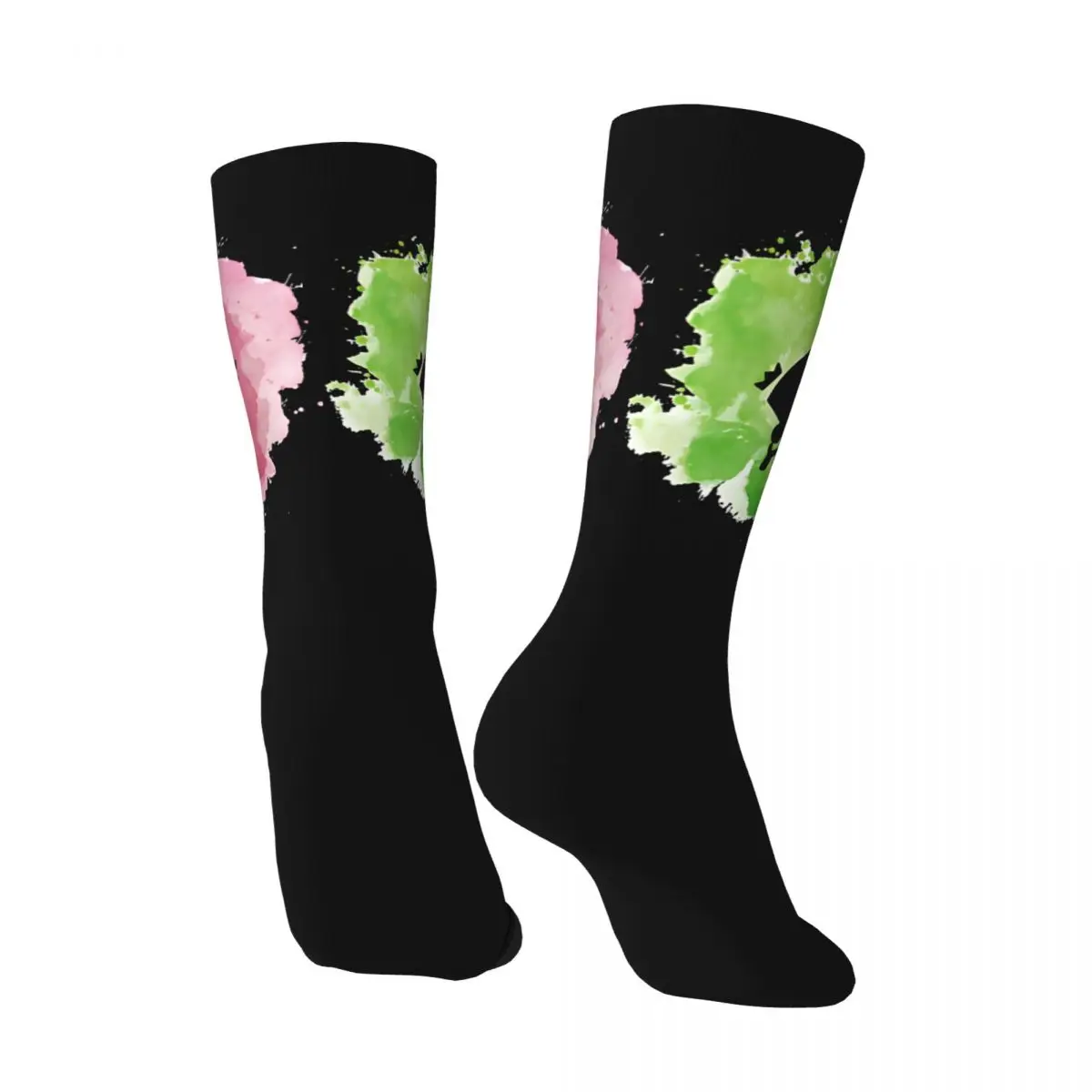 Retro Cosmo And Wanda Heart Men's compression Socks Unisex The Fairly Oddparents Street Style Pattern Printed Novelty Crew Sock