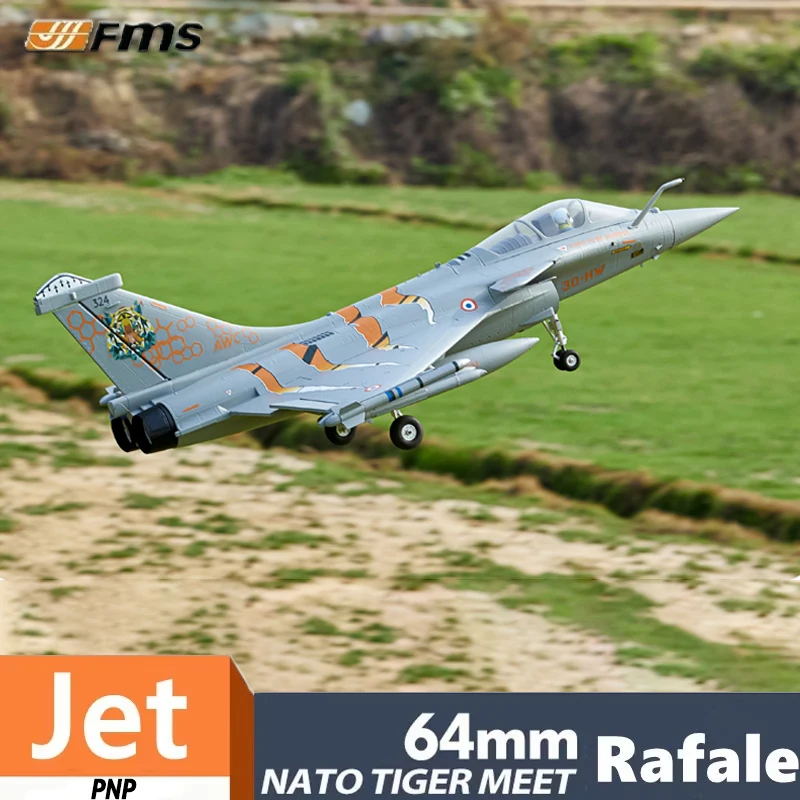 

FMS 64mm Rafale PNP RC Simulation Attack Fixed Wing Aircraft Model Remote-Controlled Foam Toy for Outdoor Assembly Adult