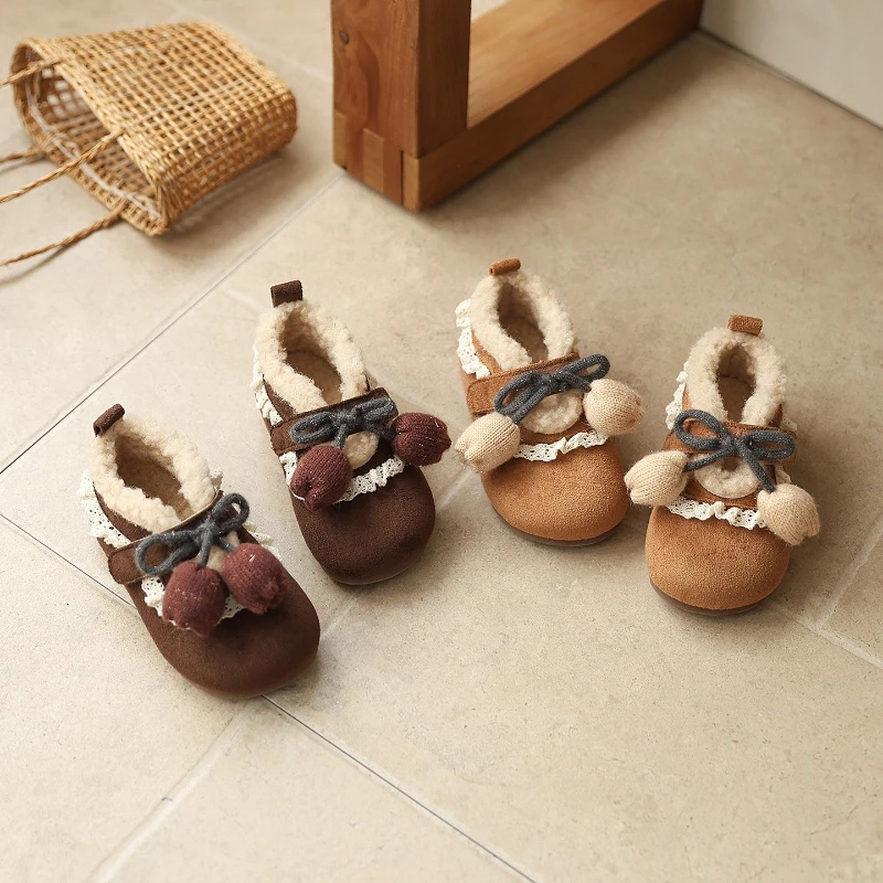 

2025 Winter New Children Casual Leather Shoes for Girls Fashion Korean Style Soft Bottom Anti-slippery Versatile Princess Shoes