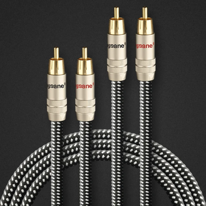 HiFi Audio Interconnect Line 4 Cores Copper Double Shield RCA Cable for AMP Amplifier CD Player