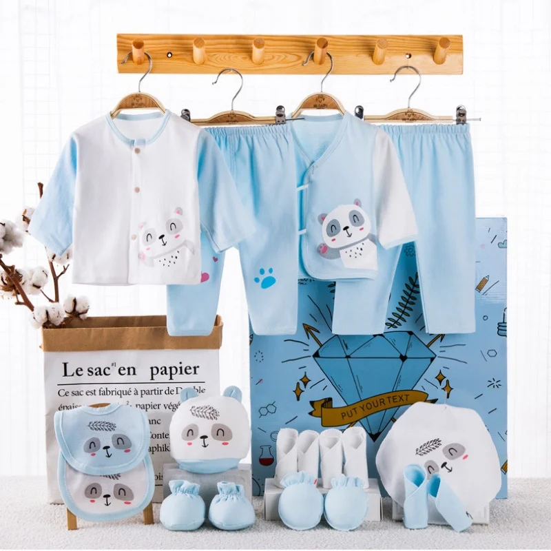 Newborn Suits Hospital Newborn Baby Clothes 18-Piece Cotton Set Baby Boys' and Baby Girls' Close-Fitting Underwear