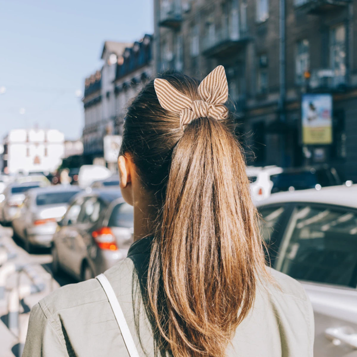 

8 Pcs Rabbit Ears Hair Ties Soft Cloth Elastic No Crease Girls Ponytail Holders Bowknot Stretch Band Hair Decorations Gifts