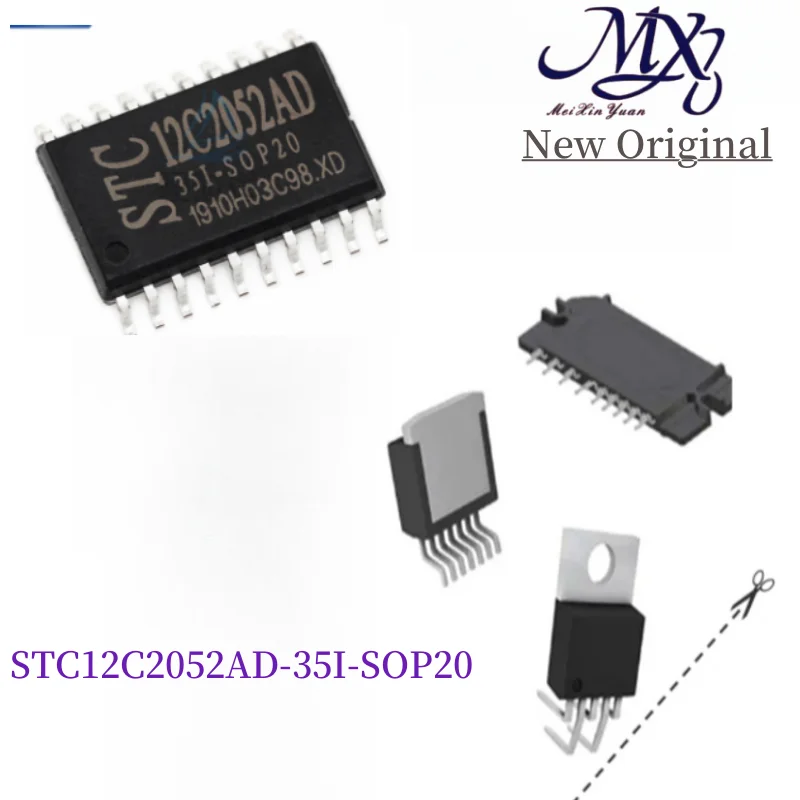 MXY 5Pcs STC12C2052AD-35I-SOP20 12C2052AD 35I SOP20 MCU  chip IC new original