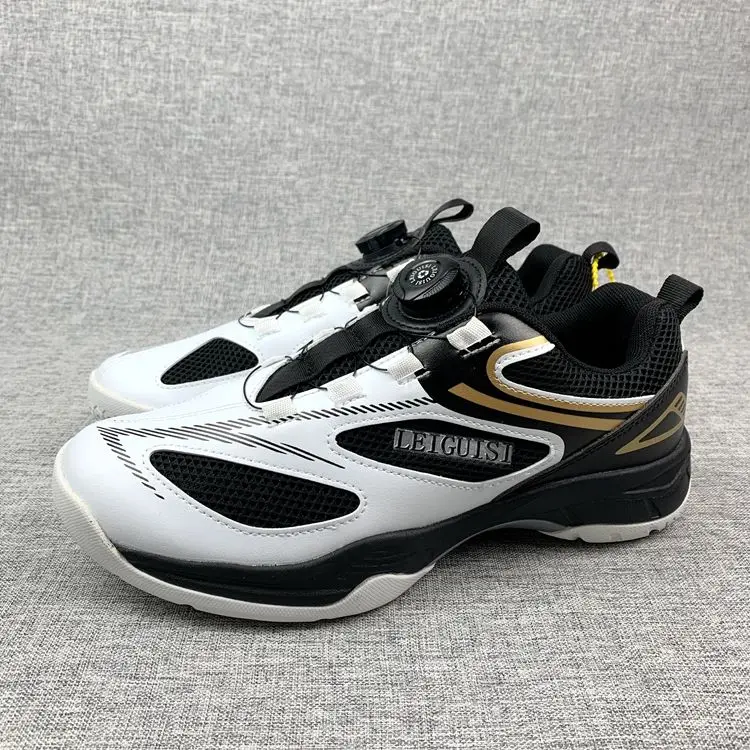 

Men's and Women's Badminton Shoes Rotary Button Easy to Wear and Take Off Breathable Tennis Shoes Integrated Sports Shoes