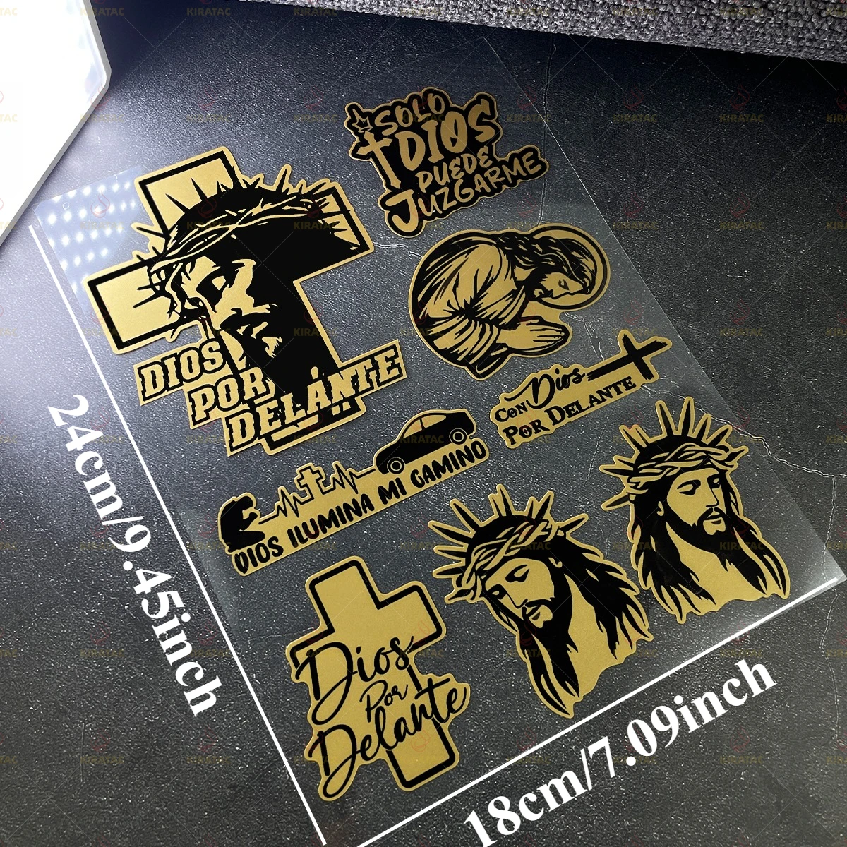 골드 디오스 포르 델란테 오토바이 스티커 방수 오토바이 헬멧 연료 탱크 자동차 연료 캡 자전거 범용 비닐 데칼