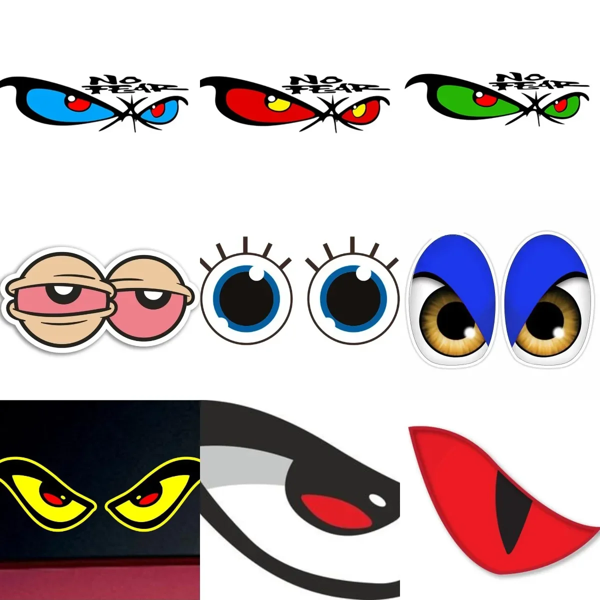 

Evil Eyes Color Creative PVC Waterproof Stickers Accessories for Decorate Car Table Motorcycle Off-road Helmet Bumper Truck Van