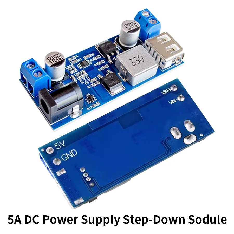 DC-DC 24V/12V To 5V 5A Step Down Power Supply Buck Converter Replace LM2596S Adjustable USB Step-down Charging Module For Phone