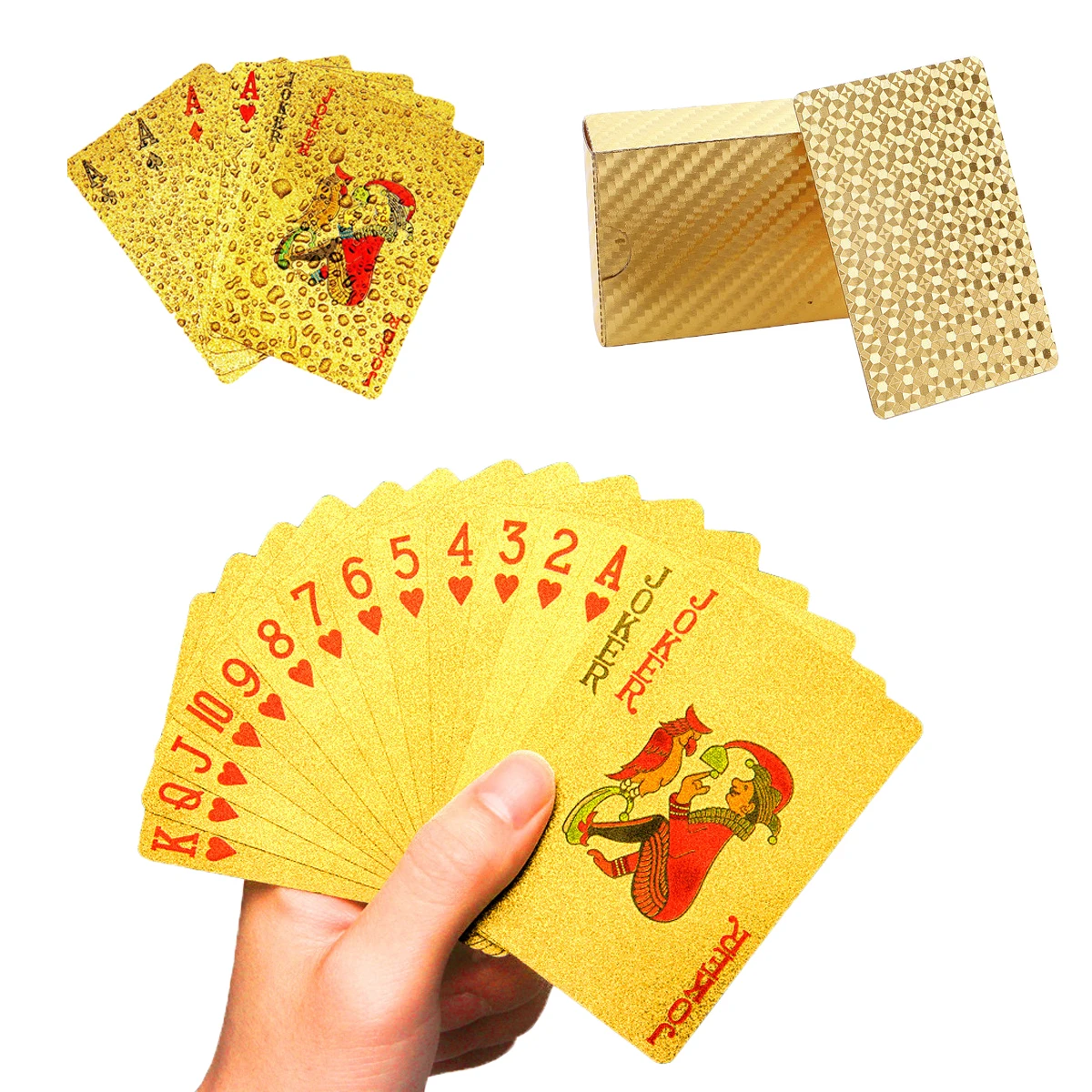 55pcs  Plastic High Quality Poker Cards New Gold Silver Dollar Euro Golden Rose Magic Waterproof Playing Cards Game 5.7 x 8.7CM