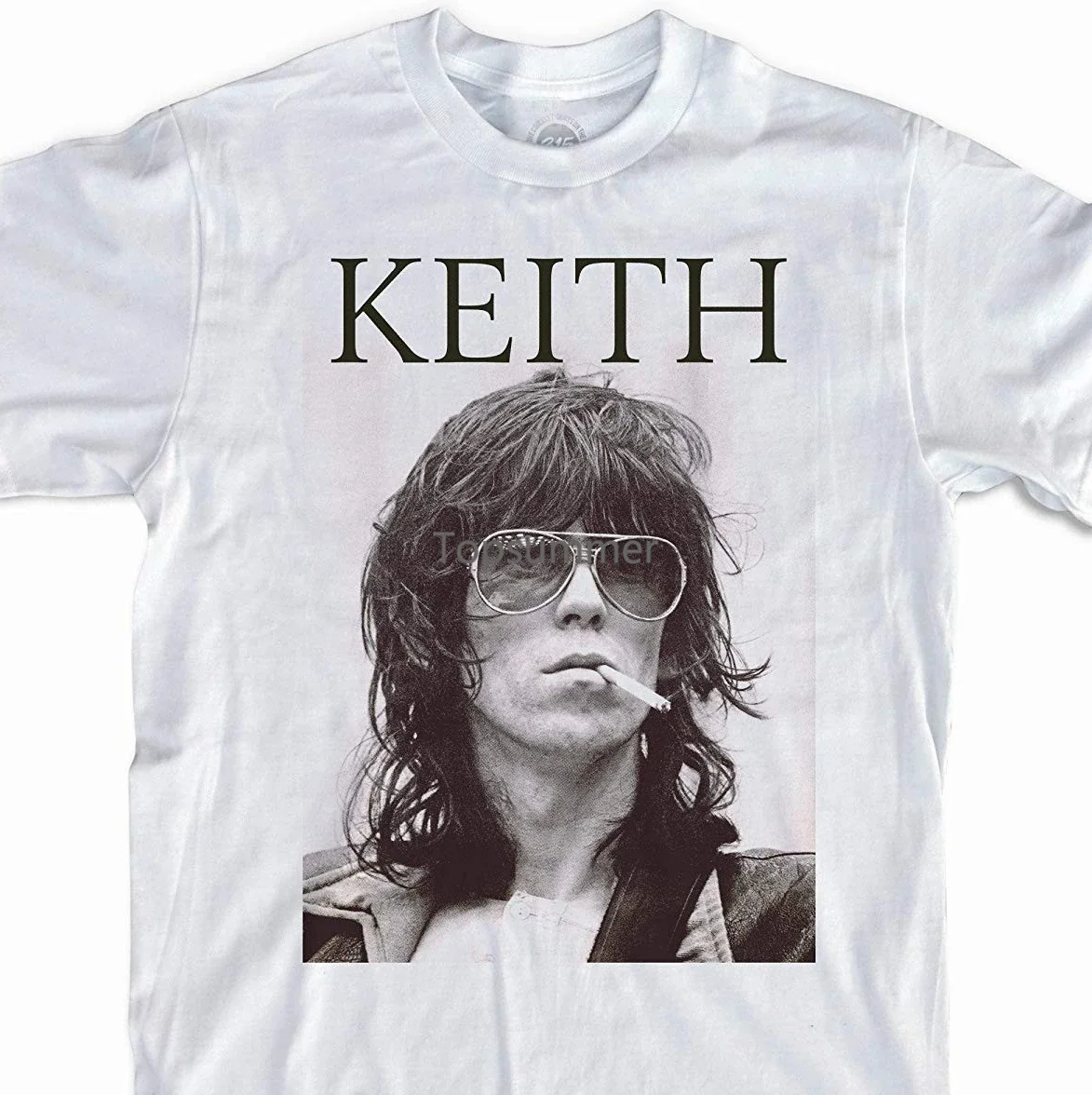 Keith Richards T Shirt Vintage 70\'S Rock Tee O Neck Fashion Casual High Quality Print T Shirt