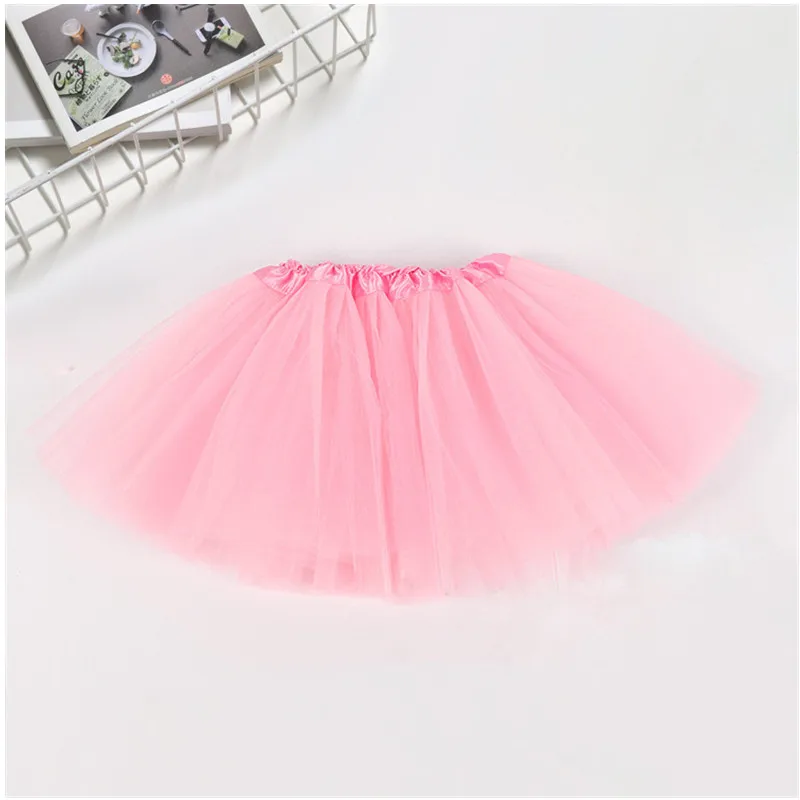 Girl Elastic Ballet Dancewear Tutus Mini Skirt For Birthday Party Dance 3 Layer Tulle Tutu Skirt for Kids Princess 2-8Y Girls