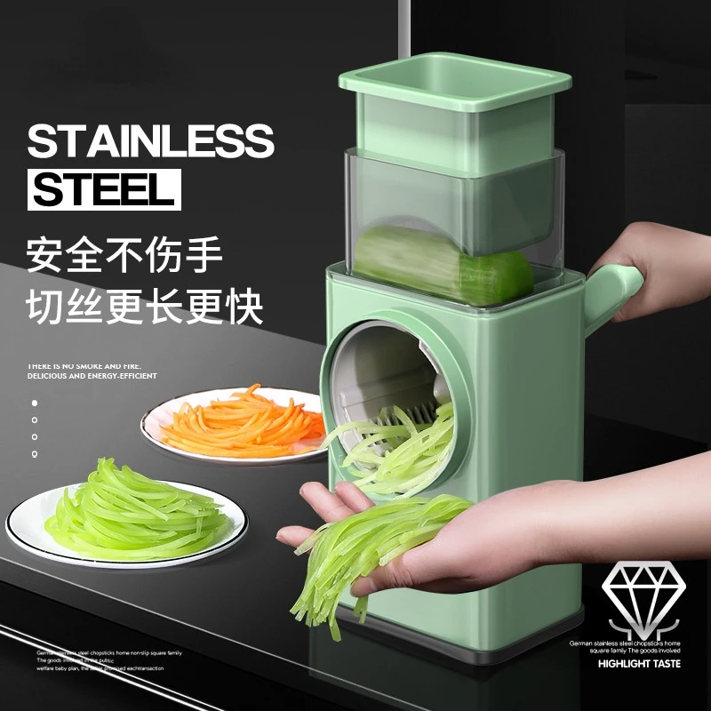 

Vegetable Slicer Manual Kitchen Accessories Grater Vegetable Chopper 4 in 1 Round Cutter Potato Spiralizer Home Gadget Tool Item