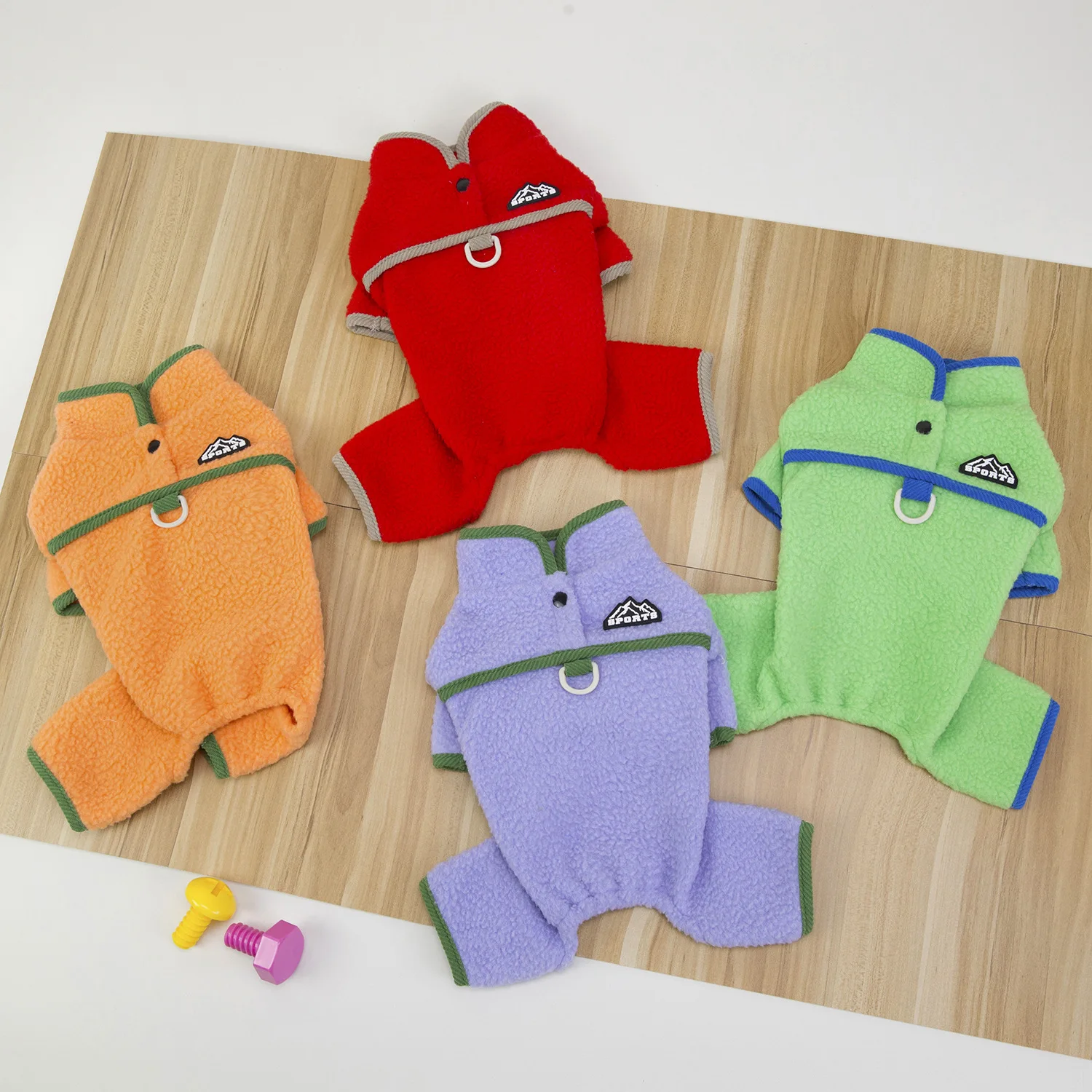

New Winter Pet Collection! Thick Sherpa Dog Cat Pajamas, 4-Legs Outdoor Suit in 4 Colors.