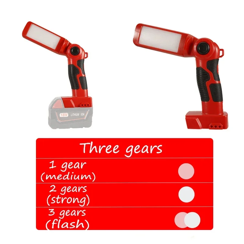 مصباح مكتبي عمودي LED مع منفذ USB ، أداة كهربائية لميلواوكي ، بطارية أيون الليثيوم 12 واط ، 1000LM ، 14 ، 18 فولت