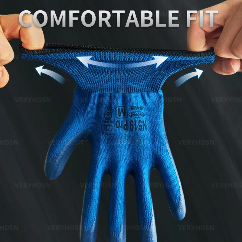 3pairs Ultra-Thin Work Gloves Polyurethane Coated High Performance Knit Wrist Cuff Touchscreen Cut-Resistant Firm Non-Slip Grip