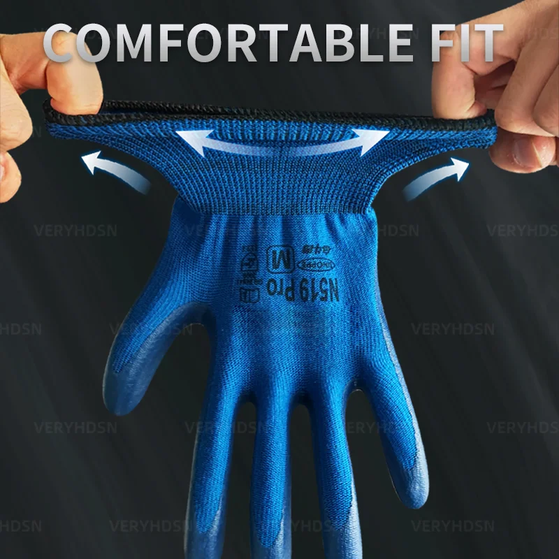 2pairs Ultra-Thin Work Gloves Polyurethane Coated High Performance Knit Wrist Cuff Durable & Breathable Light Duty Touchscreen