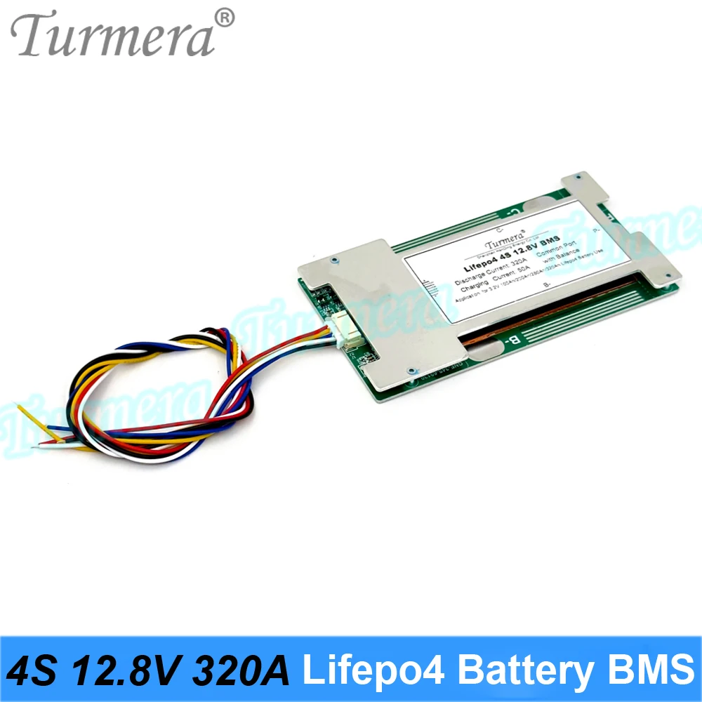 Turmera 4S 12.8V 200A 280A 320A Balance Lifepo4 Battery BMS Protect Board Use in 3.2V 100Ah 200Ah 280Ah 320Ah Lifepo4 Batteries