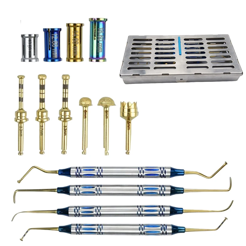 Whole Set Advanced Sinus Kit Dental Implant Drills Stoppers Sinus Lifting Elevation Hand Instruments Surgical Tools