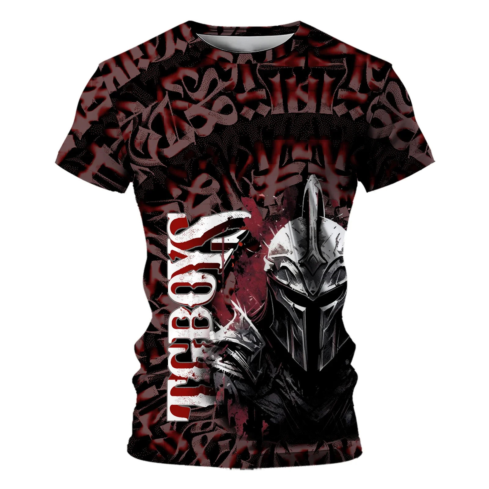 

2025 New Trend Retro Knight 3D Printed Quick Drying Breathable Outdoor Men's Plus-size Round Neck T-shirt